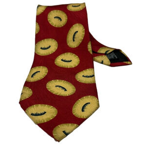 Men's Red Hugo Boss Tie with Yellow Polka Dots